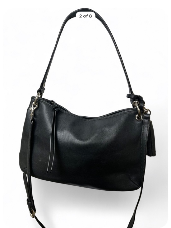 Coach Handbags - Coach Black Leather Shoulder Bag with Polished Hardware